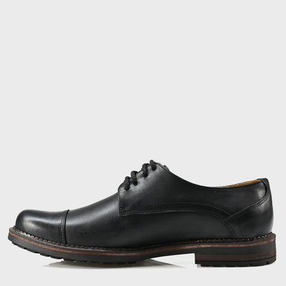 Schwarze Herren-Derby-Schuhe aus Leder - Dante | KarolShoes