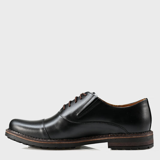 Schwarze Herren-Derby-Schuhe aus Leder - Enzo | KarolShoes