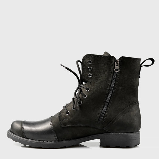 Black Leather Men’s Motorcycle Boots – Classic | KarolShoes