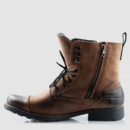 Handgefertigte Braune Herren-Lederstiefel – Alex | KarolShoes