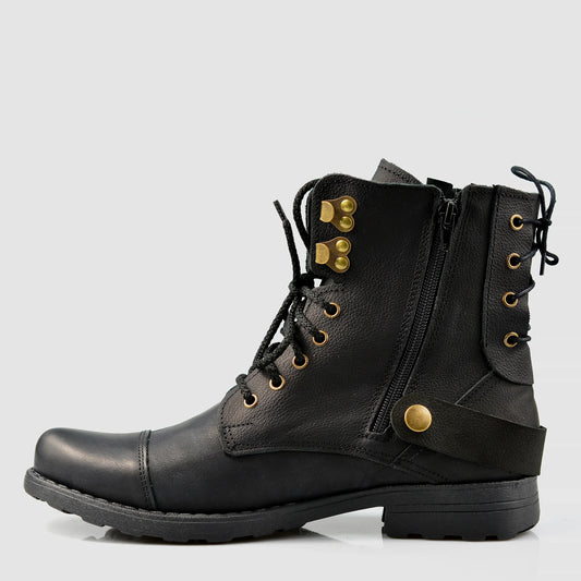 Handgefertigte Schwarze Herren-Lederstiefel – Maron | KarolShoes