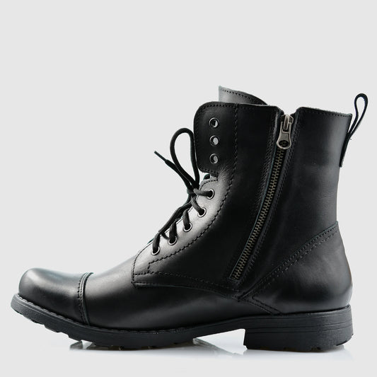 Handgefertigte Schwarze Herren-Lederstiefel – Elegant | KarolShoes