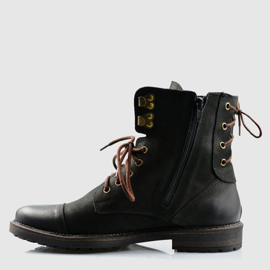 Handgefertigte Schwarze Herren-Lederstiefel – Marc | KarolShoes