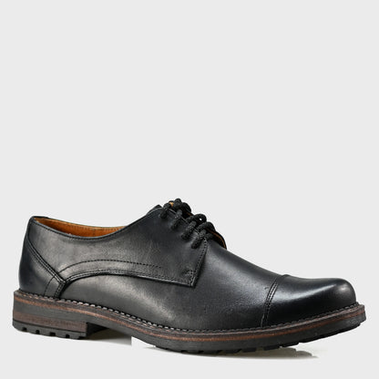 Schwarze Herren-Derby-Schuhe aus Leder - Dante | KarolShoes