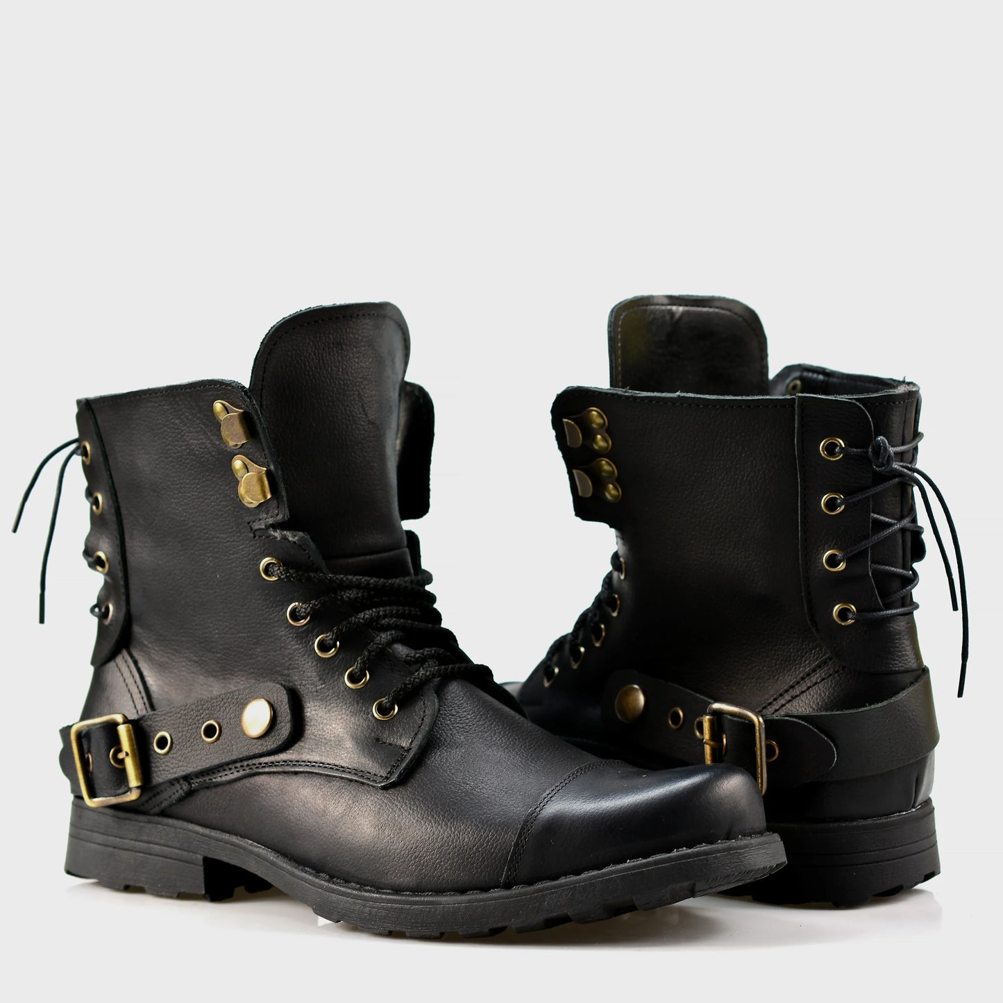 Pánské kožené boty Fabien Černé – ručně šité elegantní boty z italské kůže | KarolShoes