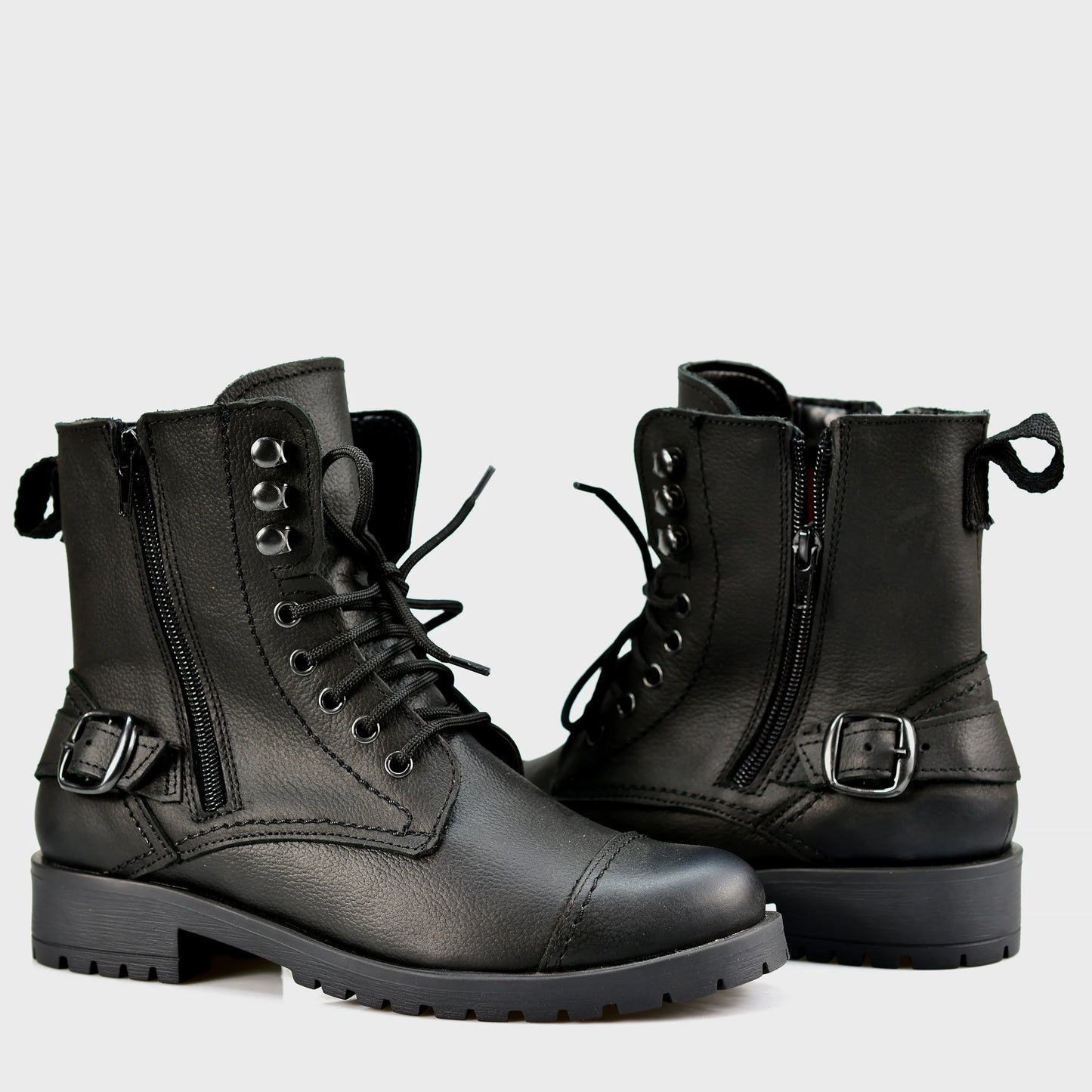 Schwarze Damen-Lederstiefeletten – Alexa | KarolShoes