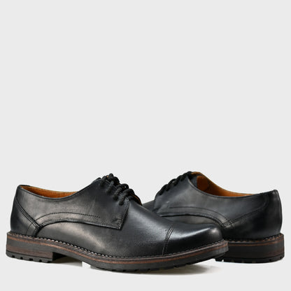 Schwarze Herren-Derby-Schuhe aus Leder - Dante | KarolShoes