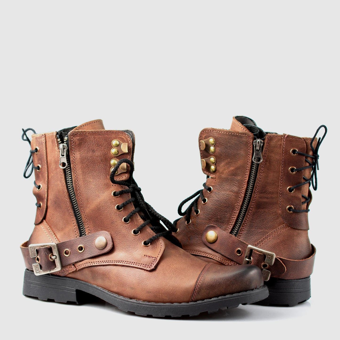 Handgefertigte Braune Herren-Lederstiefel – Maron | KarolShoes