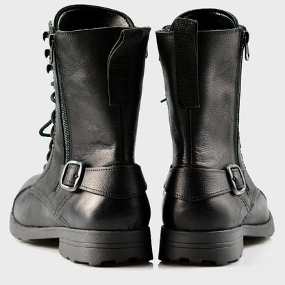 Pánské vysoké kožené boty Noah Černé – ručně šité z prémiové kůže | KarolShoes