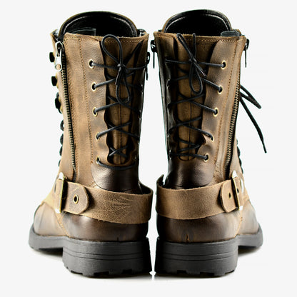 Brown Leather Men’s Motorcycle Boots – Sonny | KarolShoes