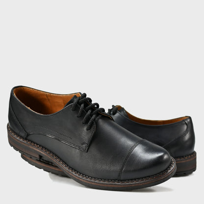 Schwarze Herren-Derby-Schuhe aus Leder - Dante | KarolShoes