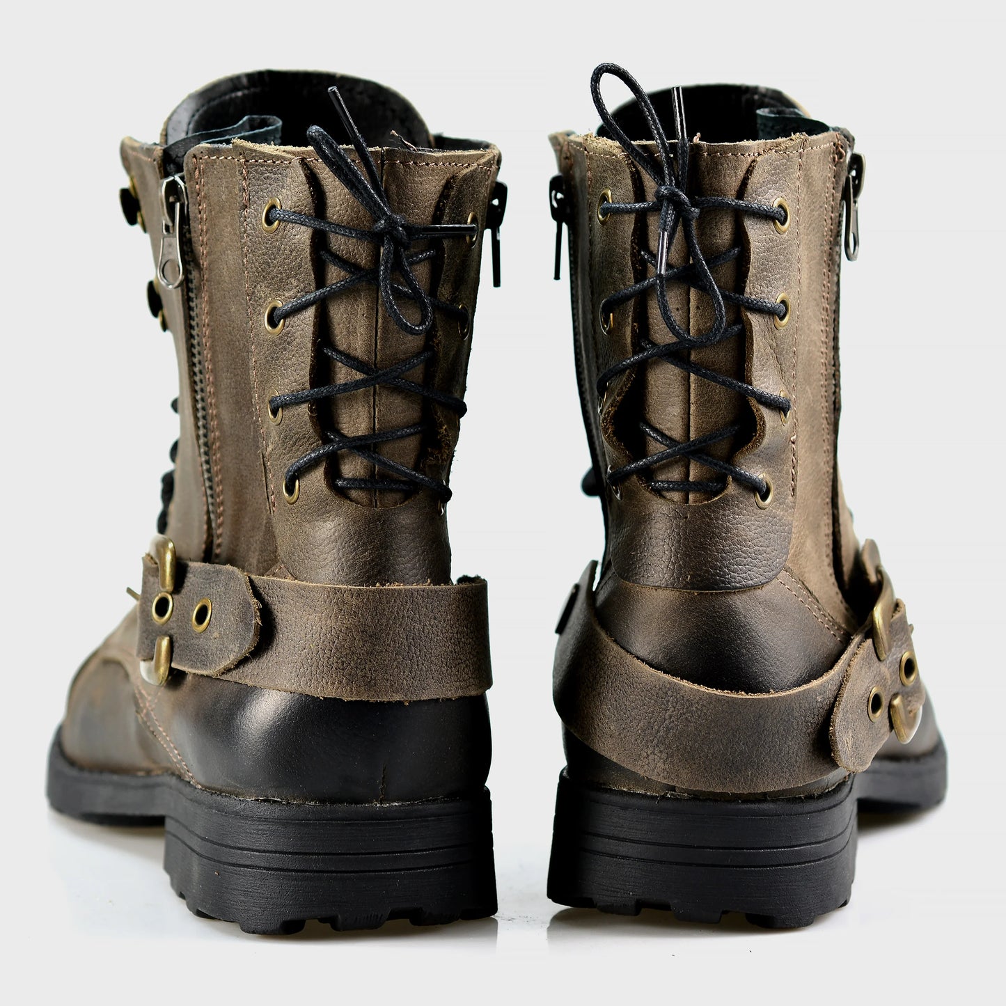 Braune Herren-Motorradstiefel aus Leder – Chad | KarolShoes