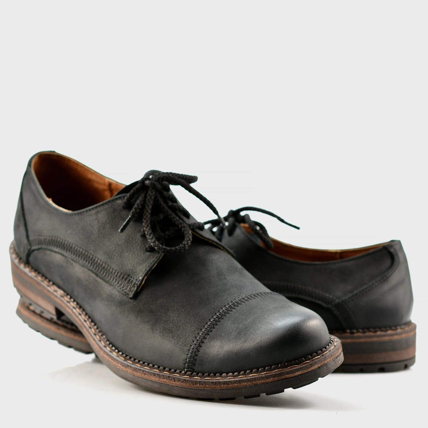Schwarze Herren-Derby-Schuhe aus Leder - Mauro | KarolShoes