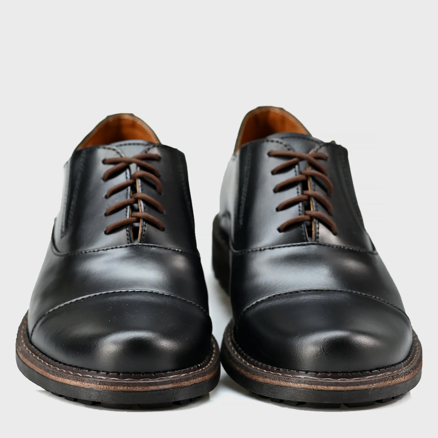 Schwarze Herren-Derby-Schuhe aus Leder - Enzo | KarolShoes