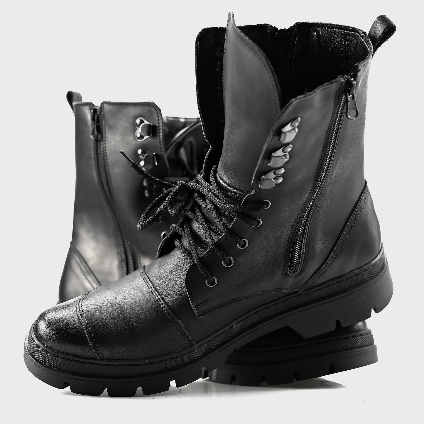 Schwarze Herren-Motorradstiefel aus Leder – Gregory | KarolShoes