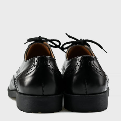 Black Leather Men’s Brogues – Hand-Stitched – Oxford Ridge | KarolShoes