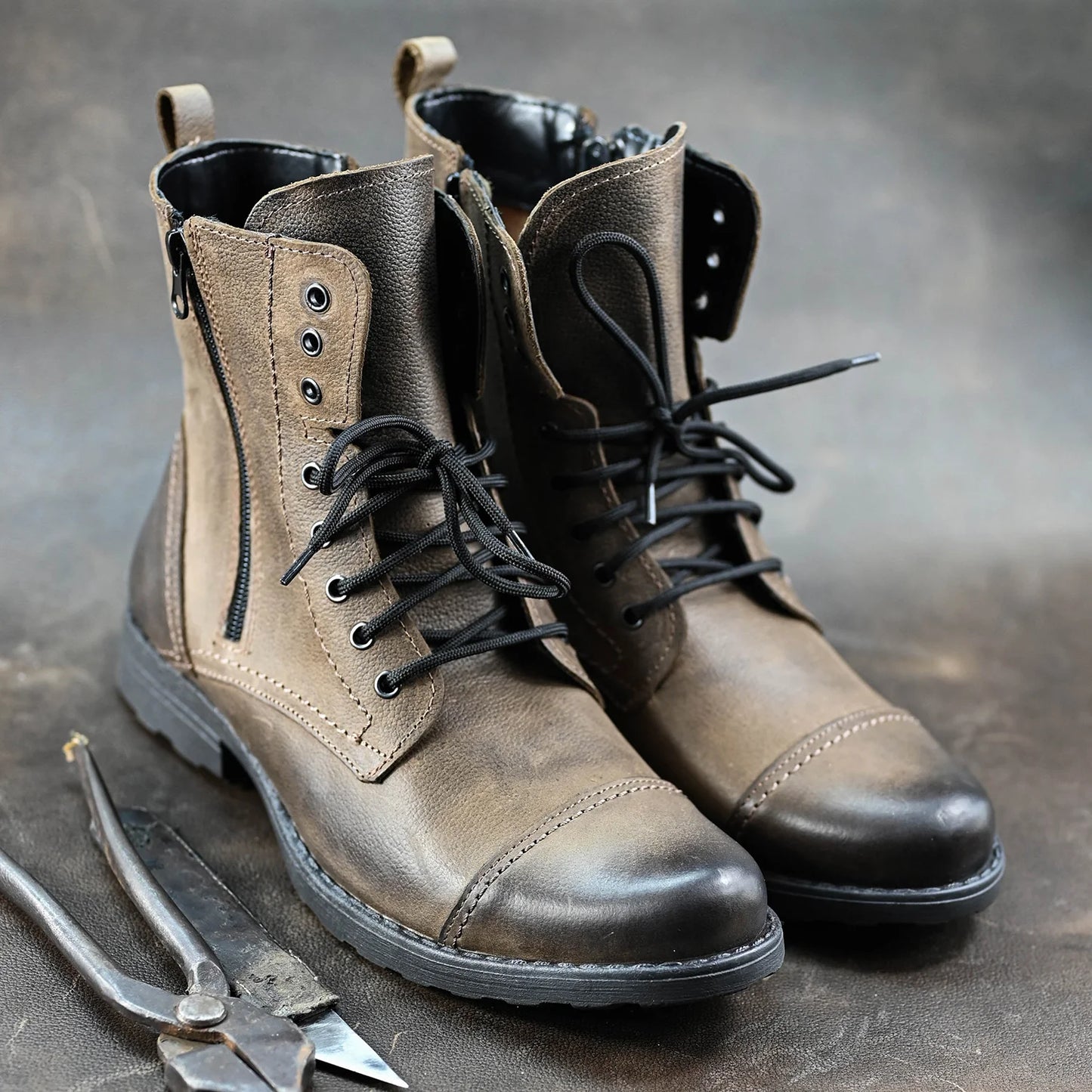 Handmade Brown Leather Men’s Boots – Elegant | KarolShoes