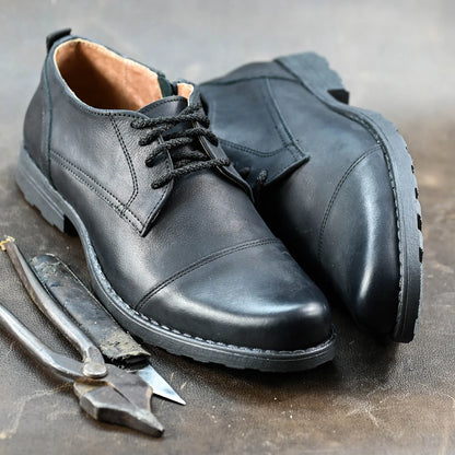 Schwarze Herren-Derby-Schuhe aus Leder - Paul | KarolShoes