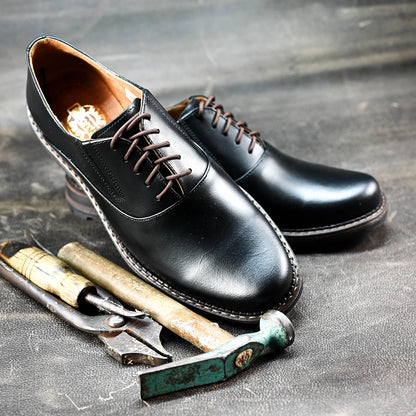 Schwarze Herren-Derby-Schuhe aus Leder - Dario | KarolShoes