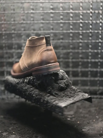 Pánské kožené chukka boty Hawk – hnědé, ručně šité, odolné a pohodlné | KarolShoes